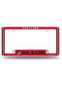 Portland Trail Blazers Classic All Over Chrome License Plate Frame - White