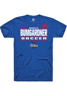 brooklyn bumgardner Tulsa Golden Hurricane Blue NIL Stacked Box Short Sleeve Player T Shirt