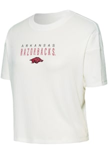 Concepts Sport Arkansas Razorbacks Womens White Flowy Short Sleeve T-Shirt