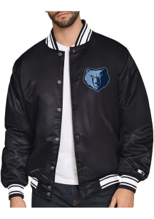 Starter Memphis Grizzlies Mens Black Triangle Satin Varisty Medium Weight Jacket
