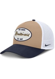 Nike West Virginia Mountaineers Structured A Frame Trucker Adjustable Hat - Brown