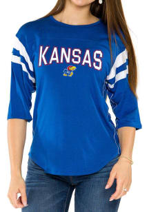 Flying Colors Kansas Jayhawks Womens Blue Abigail LS Tee