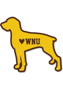 Western Michigan Broncos 3.5" Standing Dog Rugged Stickers - Brown