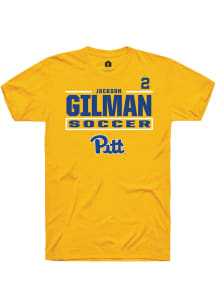 Jackson Gilman Pitt Panthers Gold NIL Stacked Box Short Sleeve Player T Shirt