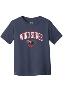 Summit Sportswear Wichita Wind Surge Toddler Navy Blue Arch Mascot Short Sleeve T-Shirt