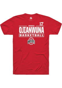 Joshua Ojianwuna Ohio State Buckeyes Red NIL Stacked Box Short Sleeve Player T Shirt