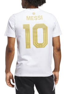 Argentina National Team White Adidas Messi Short Sleeve Player T Shirt