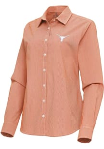 Antigua Texas Longhorns Womens Porter Long Sleeve Burnt Orange Dress Shirt