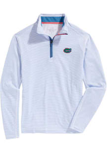 Vineyard Vines Florida Gators Mens Light Blue Sankaty Long Sleeve Qtr Zip Pullover
