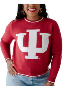 Gameday Social Indiana Hoosiers Womens Crimson Wicks Woven Long Sleeve Sweater