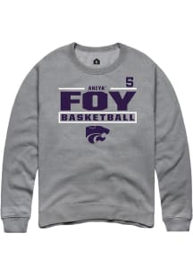 Aniya’ Foy K-State Wildcats Mens Graphite NIL Stacked Box Player Crew