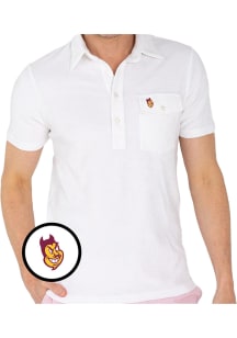 Arizona State Sun Devils Mens White Terrycloth Players Shirt Short Sleeve Fashion Polo