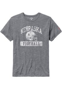 Nebraska Cornhuskers Grey Football Helmet Short Sleeve Fashion T Shirt
