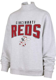 47 Cincinnati Reds Womens Grey Mock Arch Crew Sweatshirt