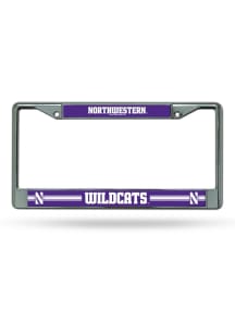 Northwestern Wildcats Decal Chrome License Plate Frame - Silver