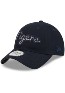 New Era Detroit Tigers Navy Blue Rhinestone Casual Classic Womens Adjustable Hat
