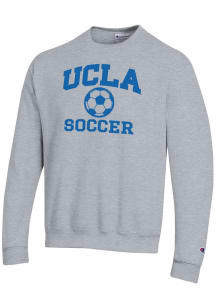Champion UCLA Bruins Mens Grey Soccer Icon Powerblend Long Sleeve Crew Sweatshirt