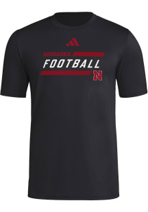 Adidas Nebraska Cornhuskers Black Our Red Burns Brighter Pregame Short Sleeve T Shirt