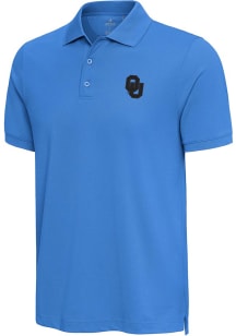 Antigua Oklahoma Sooners Mens Light Blue Nobel Short Sleeve Polo