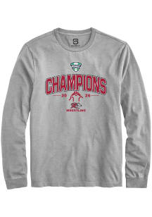 Summit Sportswear Rider Broncs Grey MAC 2026 Wrestling Champions Long Sleeve T Shirt