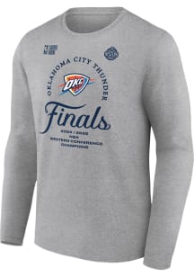 Oklahoma City Thunder Grey 2025 Conference Champions Backcourt Violation Locker Room Long Sleeve T..