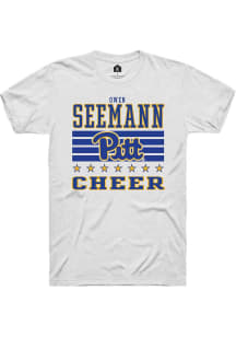 Owen Seemann Pitt Panthers White NIL Striped Short Sleeve Player T Shirt