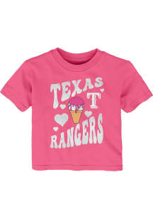 Texas Rangers Toddler Girls Pink Ice Cream Team Short Sleeve T-Shirt