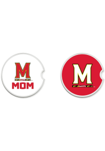 Maryland Terrapins Mom Set of 2 Car Coaster - White