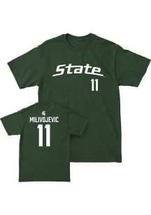 Alessio Milivojevic Michigan State Spartans Green NIL Name And Number Short Sleeve Fashion Player..