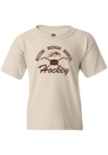 Summit Sportswear Western Michigan Broncos Youth White Hockey Short Sleeve T-Shirt