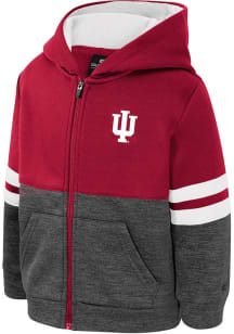 Colosseum Indiana Hoosiers Toddler Bandit Long Sleeve Full Zip Sweatshirt - Crimson