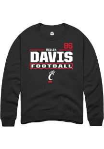 Kellen Davis Cincinnati Bearcats Mens Black Football NIL Stacked Box Player Crew