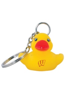 Wisconsin Badgers Rubber Duck Keychain - Red