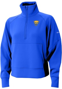 Columbia Pitt Panthers Womens Blue Heat Seal Wickham Hills Qtr Zip Pullover
