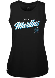 Levelwear Miami Marlins Womens Black Macy Prospect Tank Top