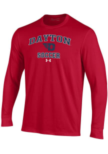 Under Armour Dayton Flyers Red Soccer Performance Long Sleeve T Shirt