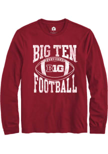 Rally Big Ten Cardinal Football Arch Design Long Sleeve T Shirt