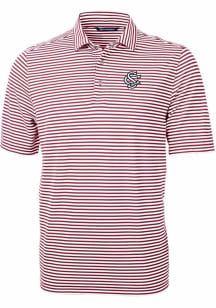 Cutter and Buck South Carolina Gamecocks Mens Red Virtue Pique Stripe Short Sleeve Polo