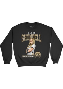 Allie Shondell Purdue Boilermakers Mens Black Cartoon Crew Player Crew