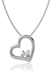 Michigan Wolverines Heart Necklace