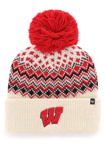 47 Wisconsin Badgers Natural Elsa Cuff Womens Knit Hat