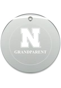 Nebraska Cornhuskers Grandparent Round Ornament - White