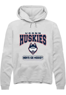Summit Sportswear UConn Huskies Mens White Men's Ice Hockey Long Sleeve Hoodie