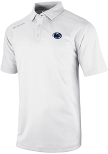 Columbia Penn State Nittany Lions Mens White Heat Seal Omni Wick Shotgun Short Sleeve Polo