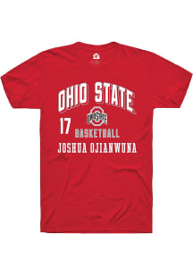 Joshua Ojianwuna Ohio State Buckeyes Red NIL Arch Logo Short Sleeve Player T Shirt