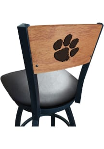 Clemson Tigers Vinyl Seat Maple Back Swivel Pub Stool - Black
