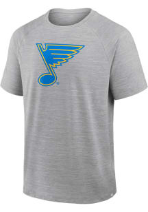 St Louis Blues Ash Primary Logo Clutch Poly Short Sleeve T Shirt