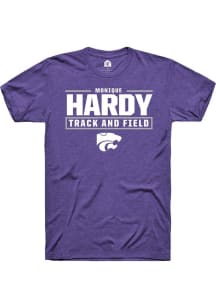 Monique Hardy  K-State Wildcats Purple Rally NIL Stacked Box Short Sleeve T Shirt