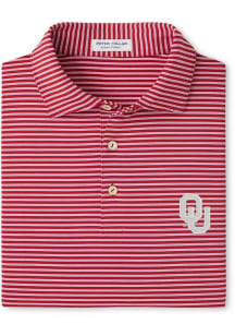 Peter Millar Oklahoma Sooners Mens Crimson Tiebreaker Short Sleeve Fashion Polo