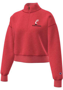 Champion Cincinnati Bearcats Womens Red C6208 Qtr Zip